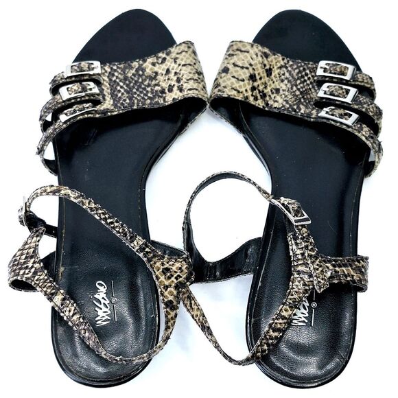 Mossimo Strappy Snakeskin Slide Kitten Heels with Buckles Sz 9.5 - Picture 5 of 10